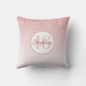 バラ金ゴールドグリッター赤面グラデーションスウィート16誕生日 クッション (裏面)