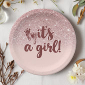 バラ金ゴールドグリッター赤面グラデーションピンクitsAガールベビー ペーパープレート