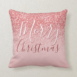 バラ金ゴールドグリッター赤面グラデーションメリークリスマス クッション