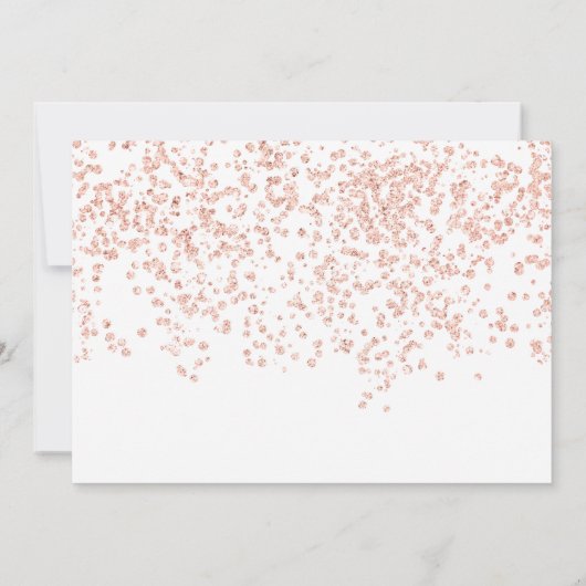 バラ金ゴールドグリッター赤面ティアラドレスキンセアニラ 招待状 (裏面)