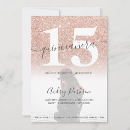 バラ金ゴールドグリッター赤面ピンクキンセアニェラ写真 招待状