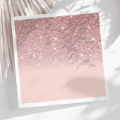 バラ金ゴールドグリッター赤面ピンクグラデーション スタンダードカクテルナプキン