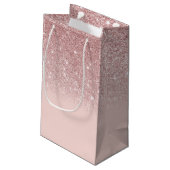 バラ金ゴールドグリッター赤面ピンクグラデーション スモールペーパーバッグ (裏面アングル)
