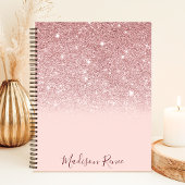 バラ金ゴールドグリッター赤面ピンクグラデーション ノートブック