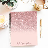 バラ金ゴールドグリッター赤面ピンクグラデーション ノートブック