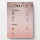 バラ金ゴールドグリッター赤面ピンクサロン価格表メニュー フォトプラーク (正面)