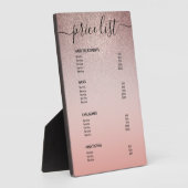 バラ金ゴールドグリッター赤面ピンクサロン価格表メニュー フォトプラーク (側面)