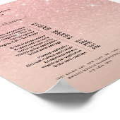 バラ金ゴールドグリッター赤面ピンクサロン価格表 ポスター (角)