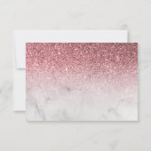 バラ金ゴールドグリッター赤面ピンクサンキューカード サンキューカード (裏面)