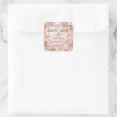 バラ金ゴールドグリッター赤面ピンクフローラエレガントブライダル スクエアシール (バッグ)