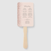 バラ金ゴールドグリッター赤面ピンク結婚式 プログラム ハンドファン (裏面)