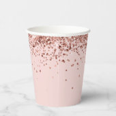 バラ金ゴールドグリッター赤面ピンク30th誕生日 紙コップ (右)