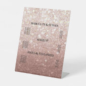 バラ金ゴールドグリッター赤面ヘアメイクアップサロン価格 台座サイン (正面)