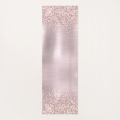 バラ金ゴールドグリッター赤面メタリックモノグラムスクリプトY ヨガマット (裏面)