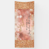 バラ金ゴールドグリッター赤面妖精ライトベビーシャワー 横断幕 (縦)