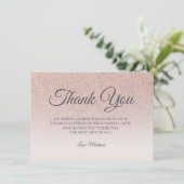 バラ金ゴールドグリッター赤面感謝していピンクユーSweet 16 サンキューカード (スタンド正面)