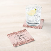 バラ金ゴールドグリッター赤面40th誕生日 スクエアペーパーコースター (インサイチュ)