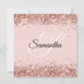 バラ金ゴールドグリッター赤面40th誕生日 招待状 (裏面)