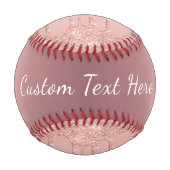 バラ金ゴールドグリッター野球カスタム文字名 野球ボール (裏面)