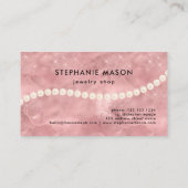 バラ金ゴールドグリッター金ゴールドパールジュエリーショップ 名刺 (裏面)