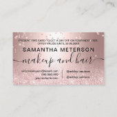 バラ金ゴールドグリッター金属スパークル紙吹雪ギフト 割引カード (裏面)