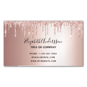 バラ金ゴールドグリッター金属業エレガント務 マグネット名刺 (正面)