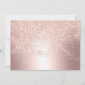 バラ金ゴールドグリッター金属箔写真スイート16 招待状 (裏面)