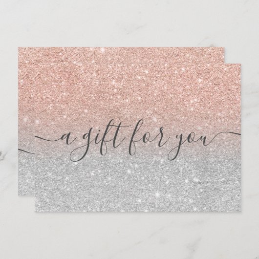 バラ金ゴールドグリッター銀グラデーション贈証書 (正面/裏面)