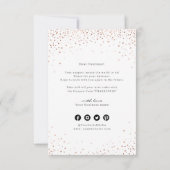 バラ金ゴールドグリッター雪片クリスマス サンキューカード (裏面)