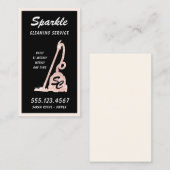 バラ金ゴールドグリッター電気掃除機、クリーニングサービス コーリングカード (正面/裏面)