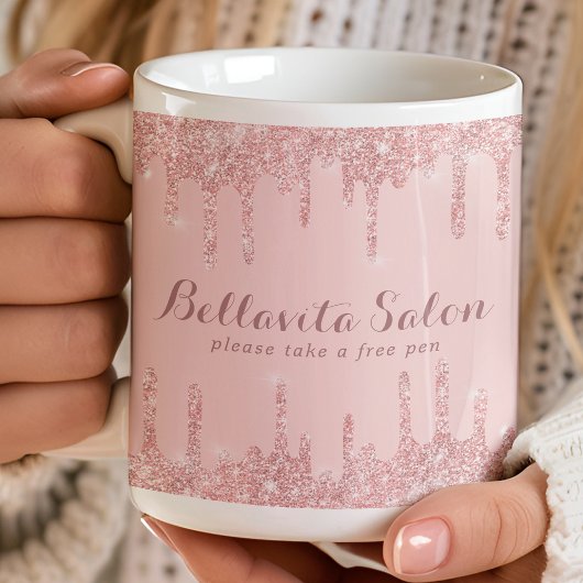 バラ金ゴールドグリッター駆動サロン事業ふでたて コーヒーマグカップ