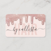 バラ金ゴールドグリッター駆動タイポグラフィ美容師 名刺 (正面)