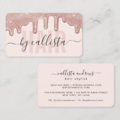 バラ金ゴールドグリッター駆動タイポグラフィ美容師 名刺 (正面/裏面)