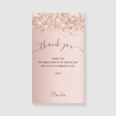 バラ金ゴールドグリッター高級サンキューカード (正面)