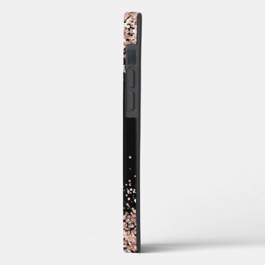バラ金ゴールドグリッター黒パーソナライズされた名 Case-Mate iPhoneケース (裏面 / 左)