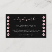 バラ金ゴールドグリッター黒ピンクまつげ技術者  ロイヤリティカード (裏面)