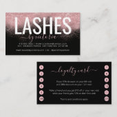 バラ金ゴールドグリッター黒ピンクまつげ技術者  ロイヤリティカード (正面/裏面)