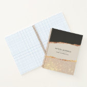 バラ金ゴールドグリッター黒モダン予算 ノートブック (内部)