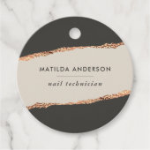 バラ金ゴールドグリッター黒モダン予算 フェイバータグ (正面)