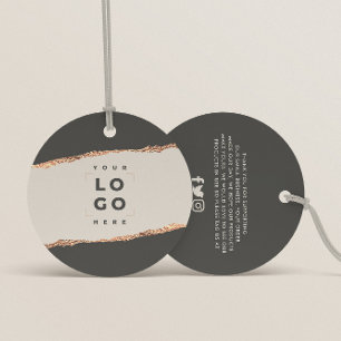 バラ金ゴールドグリッター黒モダン予算 フェイバータグ