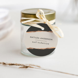 バラ金ゴールドグリッター黒モダン予算 フェイバータグ