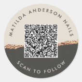 バラ金ゴールドグリッター黒モダン予算 ラウンドシール (正面)