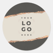 バラ金ゴールドグリッター黒モダン予算 ラウンドシール (正面)