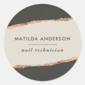 バラ金ゴールドグリッター黒モダン予算 ラウンドシール (正面)