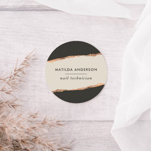 バラ金ゴールドグリッター黒モダン予算 ラウンドシール