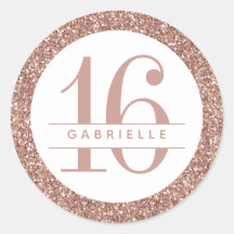 バラ金ゴールドグリッター16誕生日 パーソナライズされた