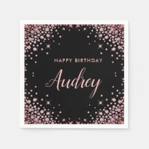 バラ金ゴールドグリッター21stハッピーバースデーモノグラム