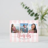 バラ金ゴールドグリッター3写真感謝してい卒業あなた ポストカード (スタンド正面)