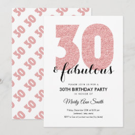 バラ金ゴールドグリッター30と素晴らしい誕生日パーティー 招待状