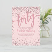 バラ金ゴールドグリッター40th誕生日 招待状 (スタンド正面)